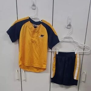 Nike Kids Gold and Navy Button Down Shirt